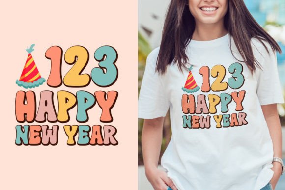 123 Happy New Year Retro SVG Design