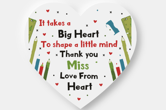 Review: TEACHER GIFT HEART Embroidery Design